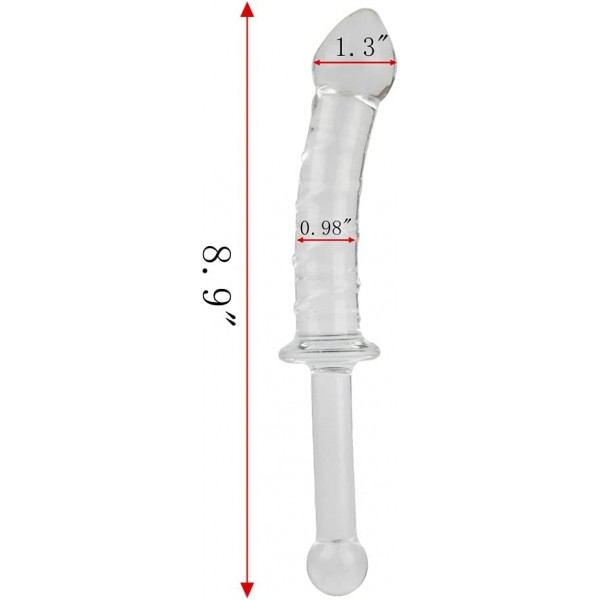 Şeffaf Spiral Cam Yapay Penis Şeffaf Kristal Penis G-spot Stimülasyon